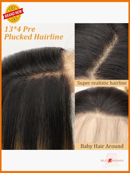 13x4 HD Lace Front Wig Straight Synthetic Pre-Plucked Beginner Friendly 28inch main image 5